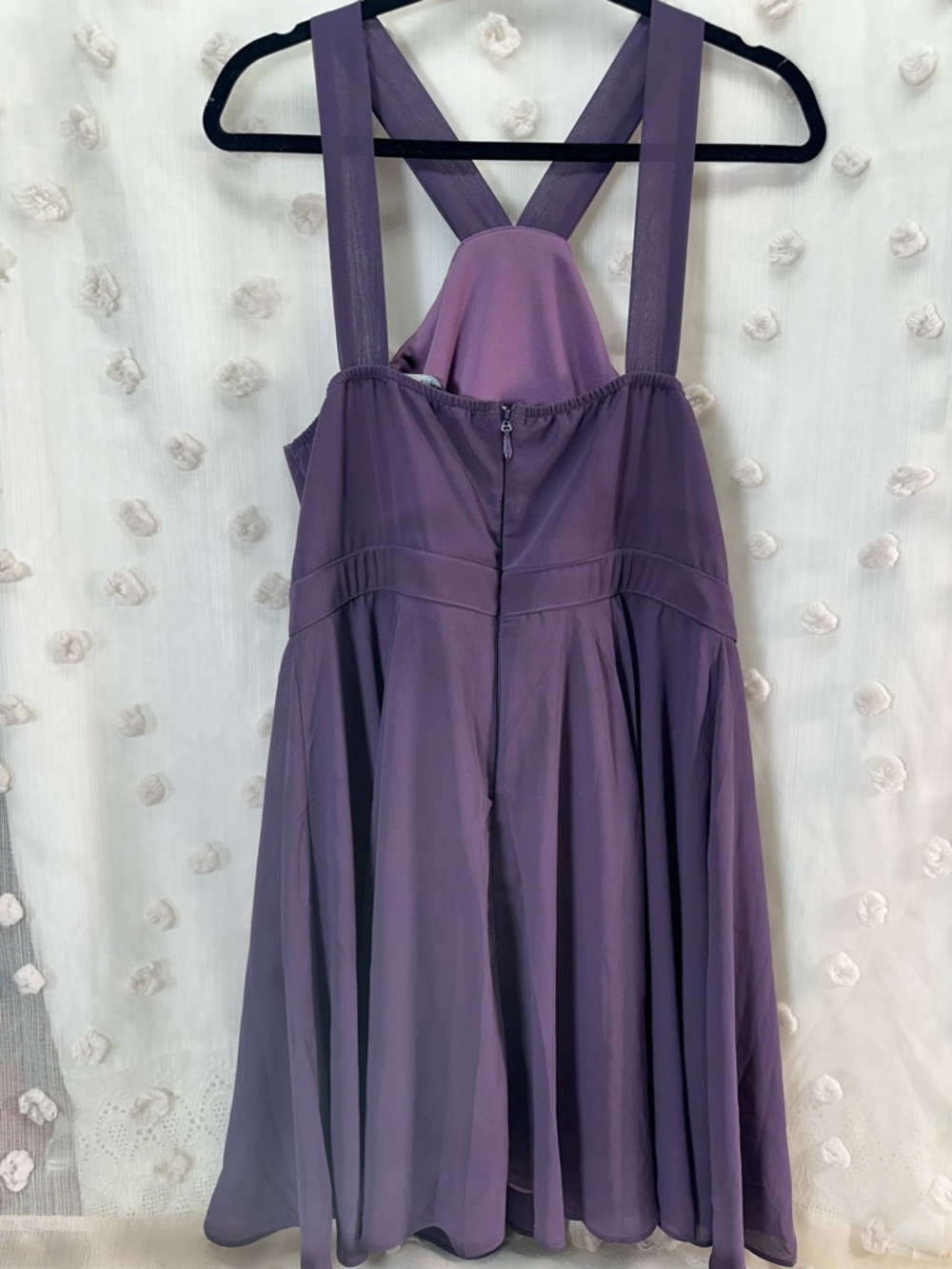 Lulu's Deep Purple Chiffon Mini Dress Prom Pick Size M - Picture 4 of 11